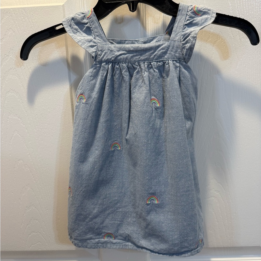 Gymboree Light Blue Rainbow Embroidered Tank Dress